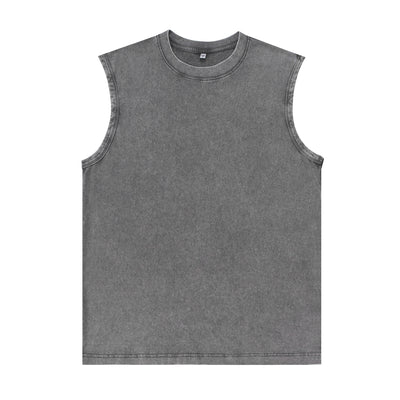 200GSM Vintage Snow Washed Sleeveless Tee