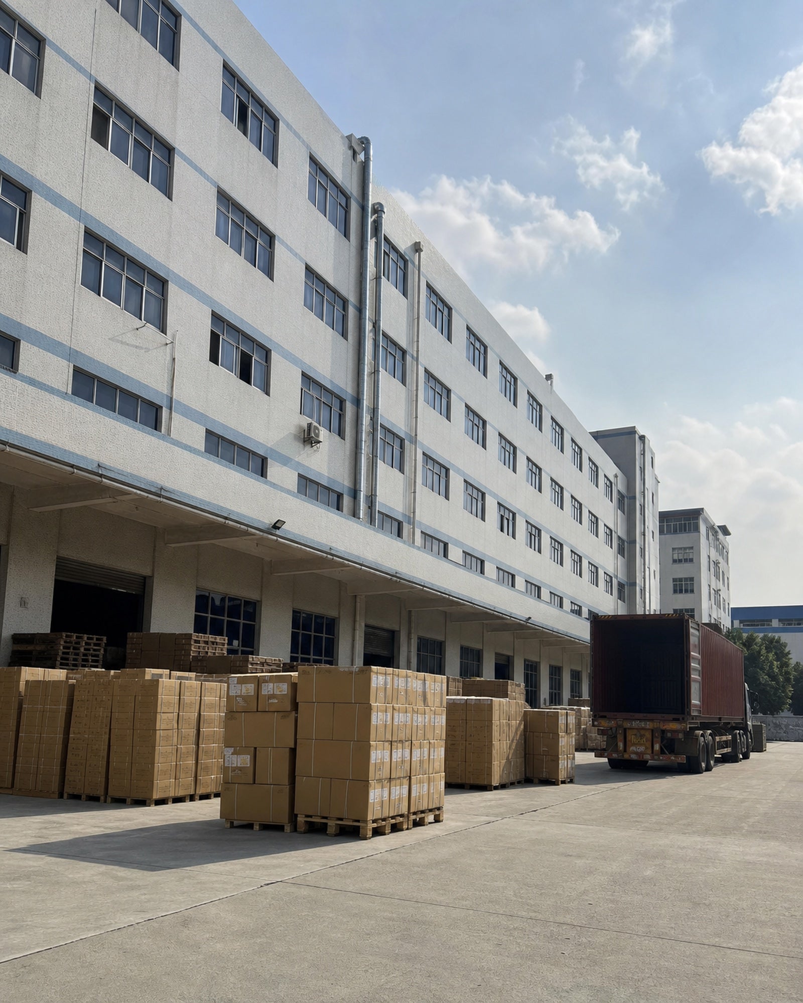 Sealed factory cartons prepared for cotton T-shirt sample shipment and supplier review