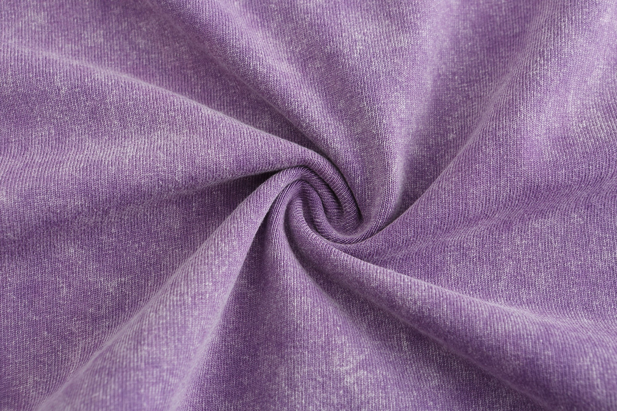230GSM Vintage Snow Washed Tee - Purple Fabric, Stitching and Construction - Detail View