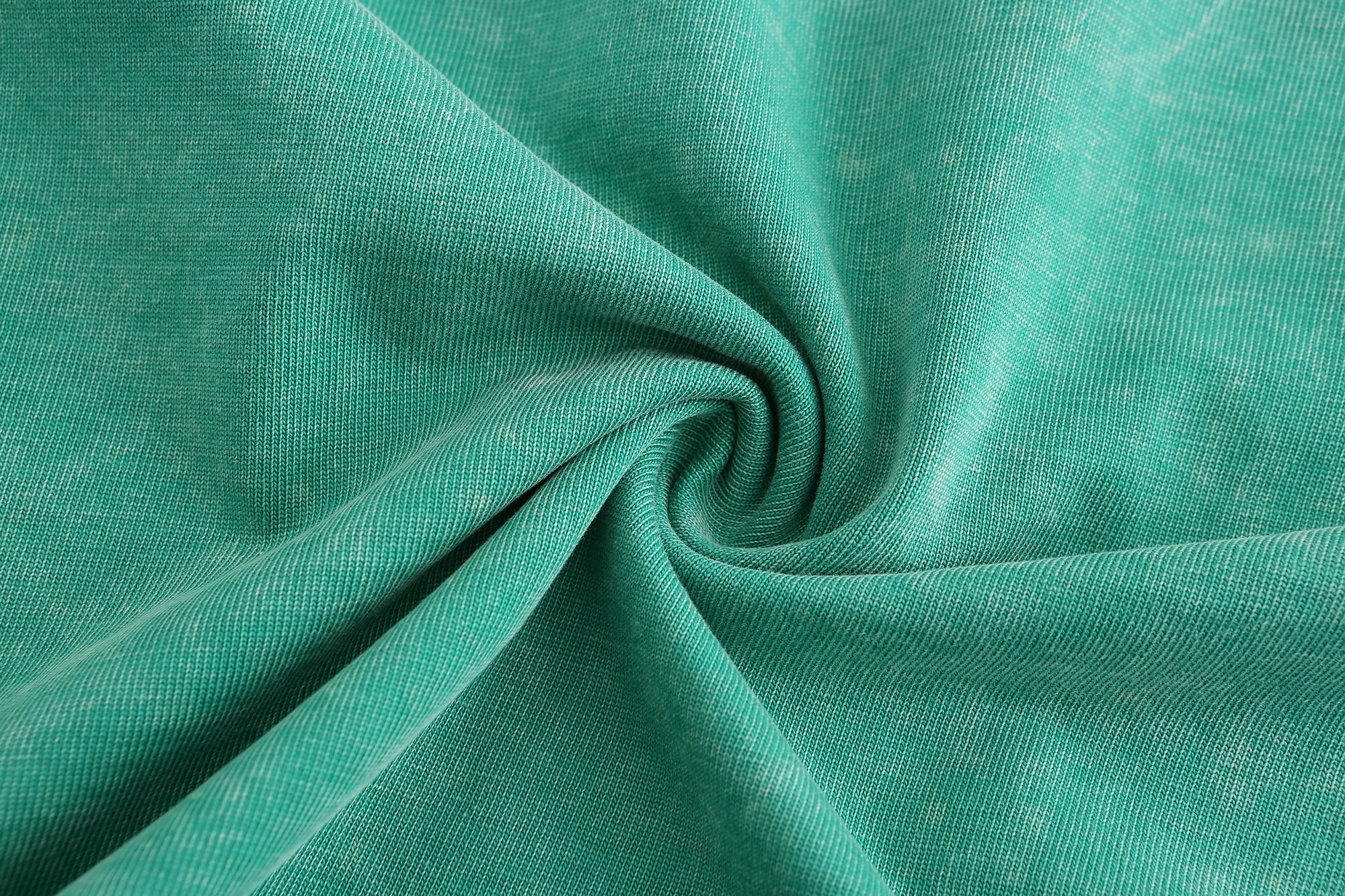 230GSM Vintage Snow Washed Tee - Seafoam Green Fabric, Stitching and Construction - Detail View