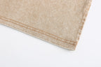 200GSM Vintage Snow Washed Tee - Almond Fabric, Stitching and Construction - Detail View