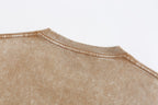 200GSM Vintage Snow Washed Tee - Almond Fabric, Stitching and Construction - Detail View