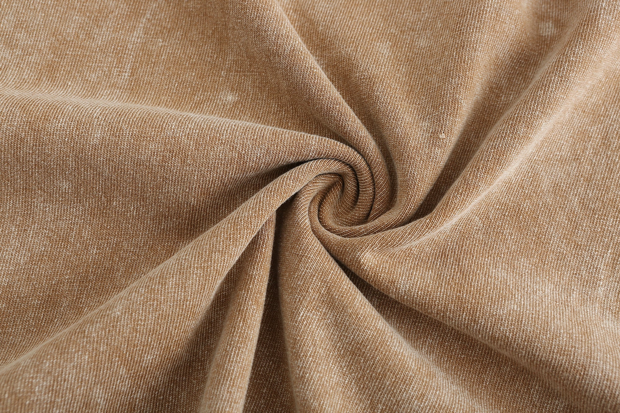 200GSM Vintage Snow Washed Tee - Almond Fabric, Stitching and Construction - Detail View