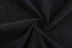 200GSM Vintage Snow Washed Tee - Black Fabric, Stitching and Construction - Detail View