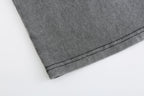 200GSM Vintage Snow Washed Tee - Gray Fabric, Stitching and Construction - Detail View