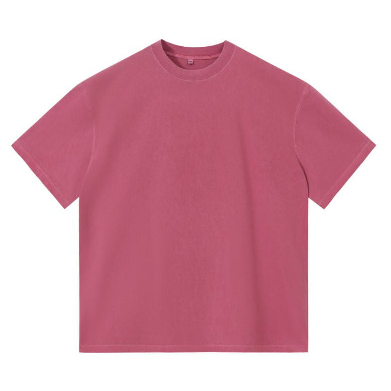 240GSM Women Pigment Dye Washed Cropped Tee - Ankara Red - Front View