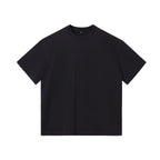 240GSM Women Distressed Pigment Dye Washed Cropped Tee - Black - Front View