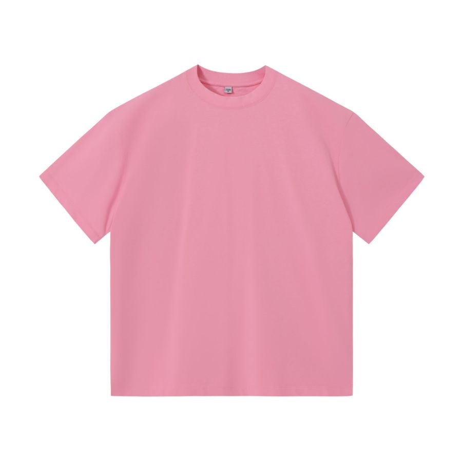 240GSM Women Distressed Pigment Dye Washed Cropped Tee - Pink - Front View
