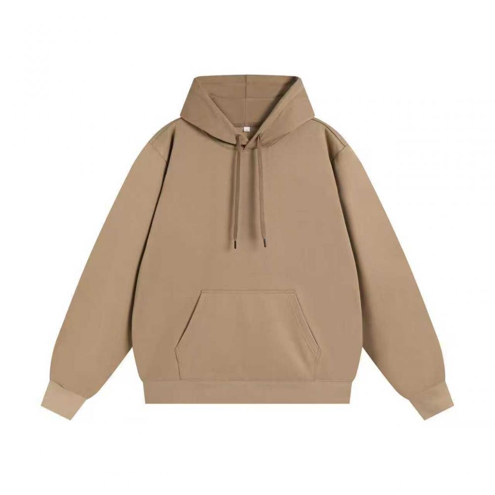 300GSM Solid Color Hoodie - Khaki - Front View