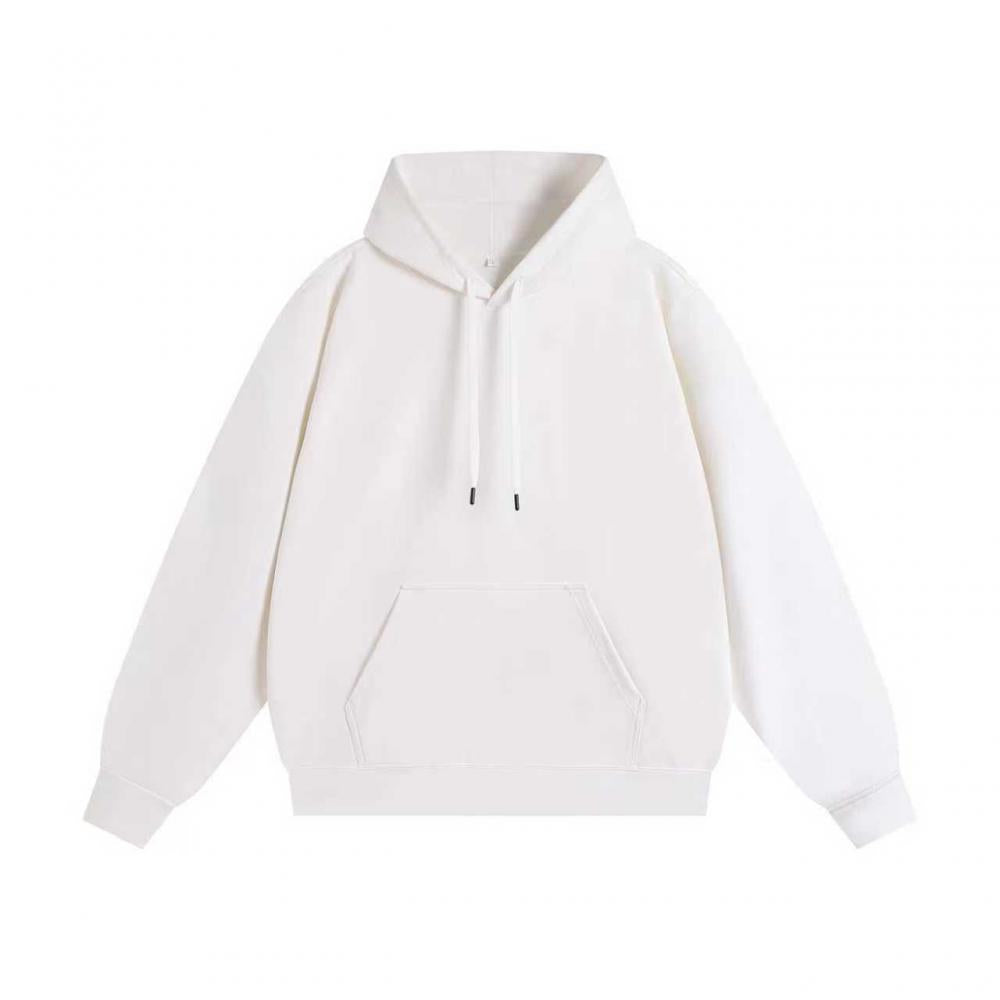 300GSM Solid Color Hoodie - White - Front View