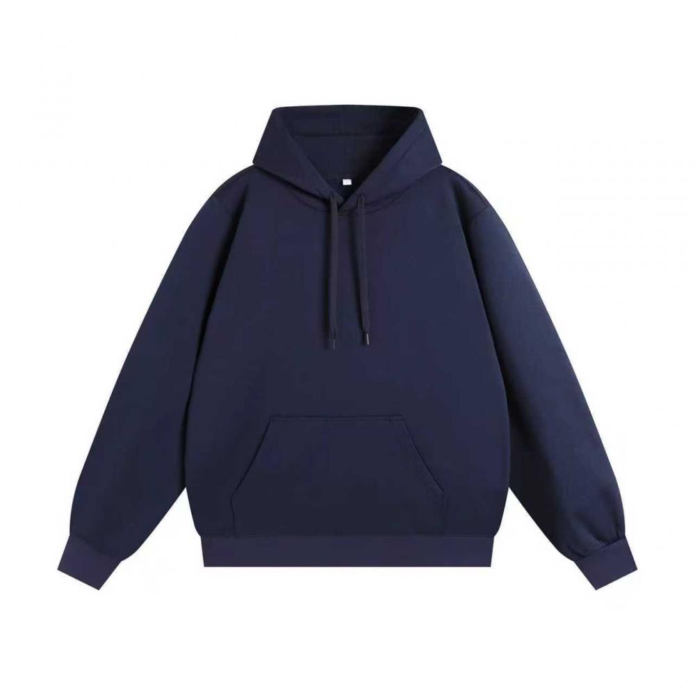 300GSM Solid Color Hoodie - Dark Blue - Front View