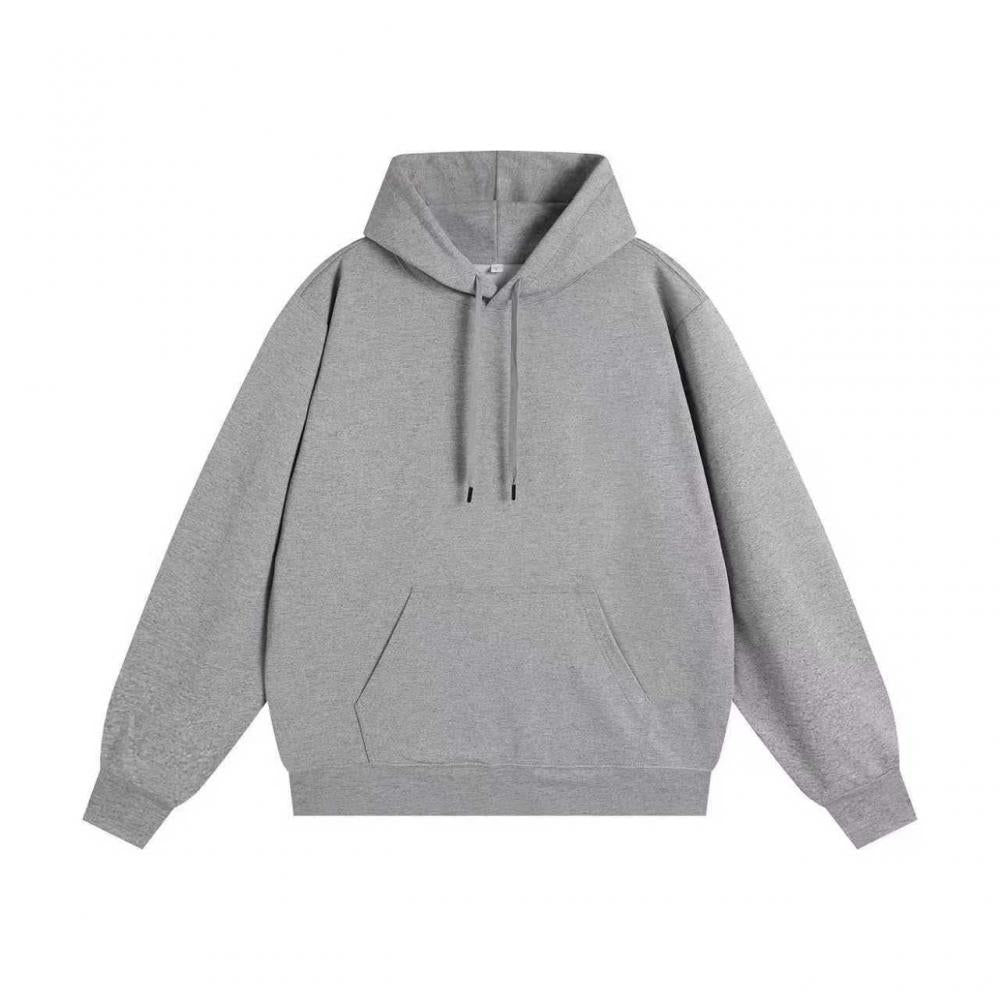 300GSM Solid Color Hoodie - Gray - Front View