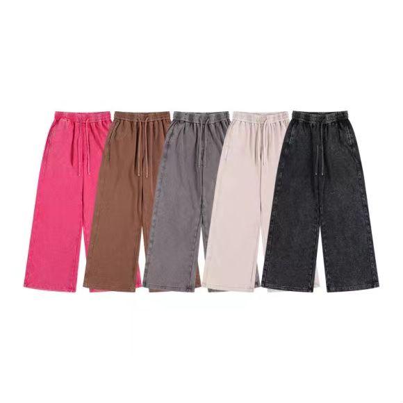 350GSM Heavyweight Snow Washed Straight-Leg Sweatpants - Available Color Options
