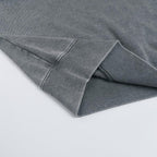 350GSM Snow Washed Pullover Hoodie - Gray Fabric, Stitching and Construction - Detail View