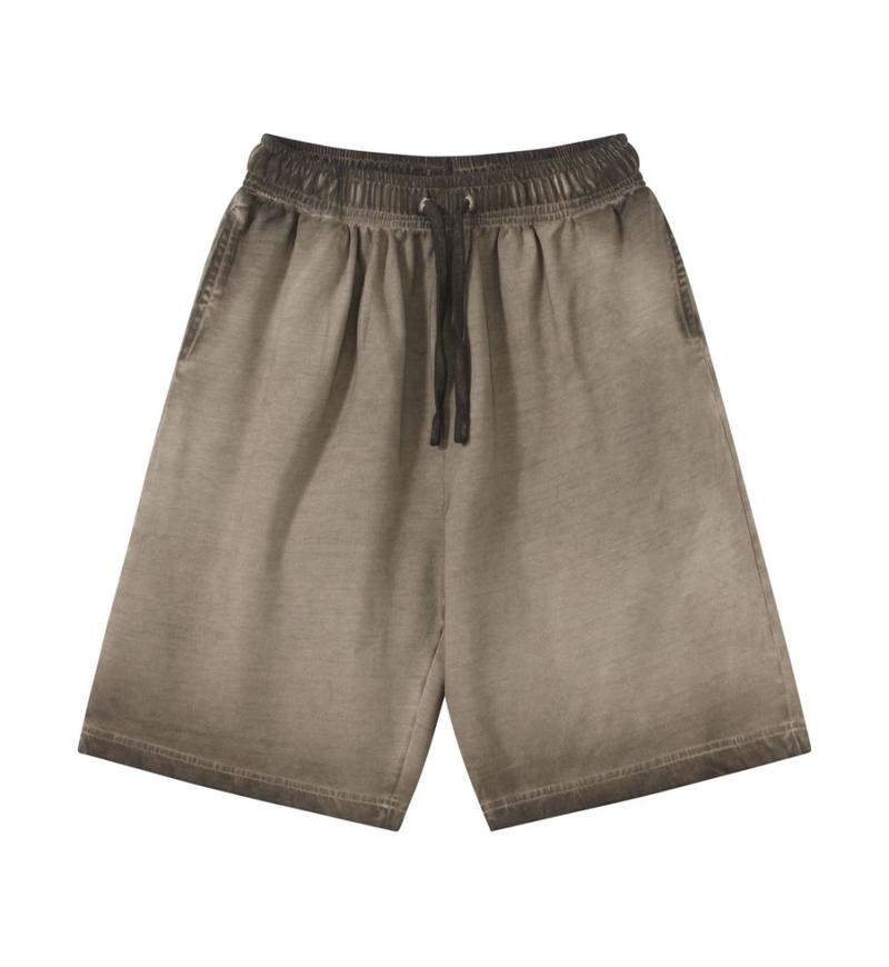 320GSM Ombre Washed Shorts - Navy Green - Front View