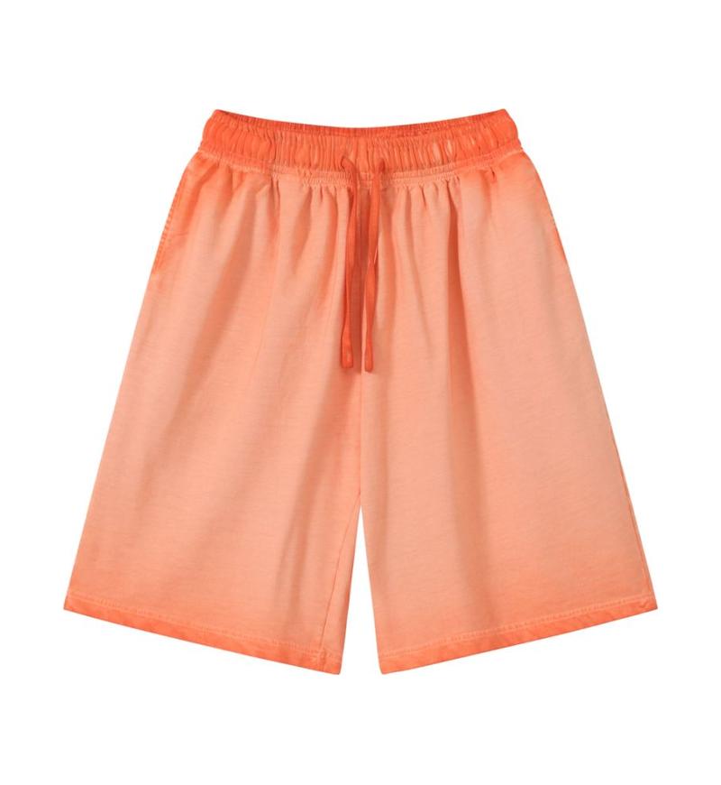 320GSM Ombre Washed Shorts - Orange - Front View