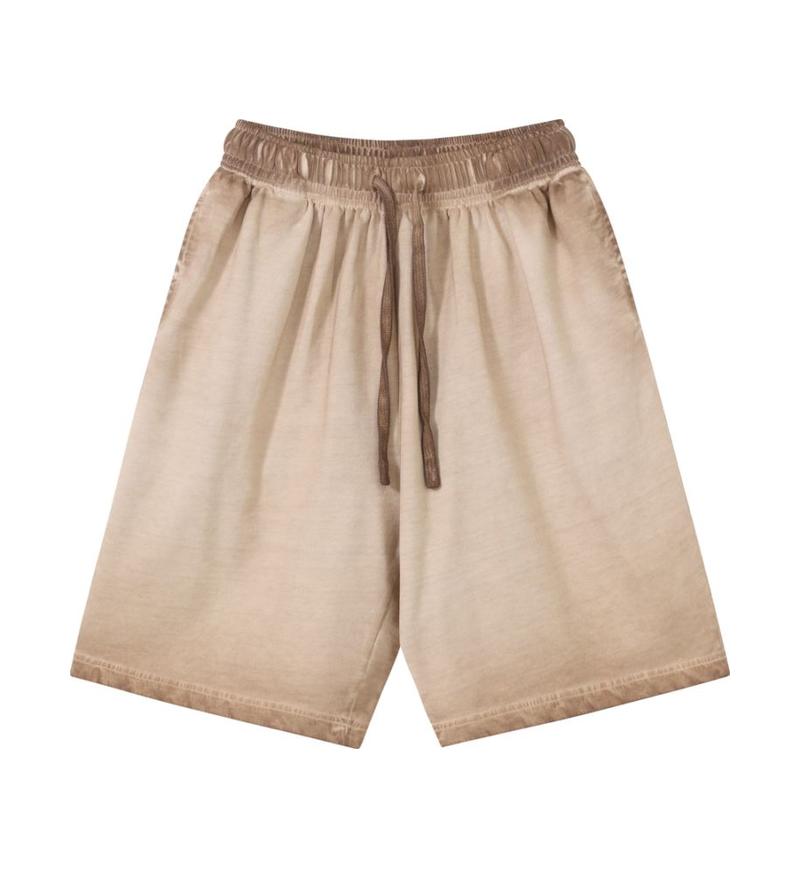 320GSM Ombre Washed Shorts - Khaki - Front View