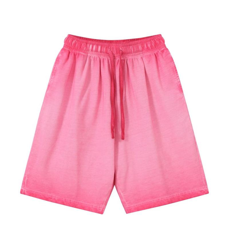 320GSM Ombre Washed Shorts - Pink - Front View