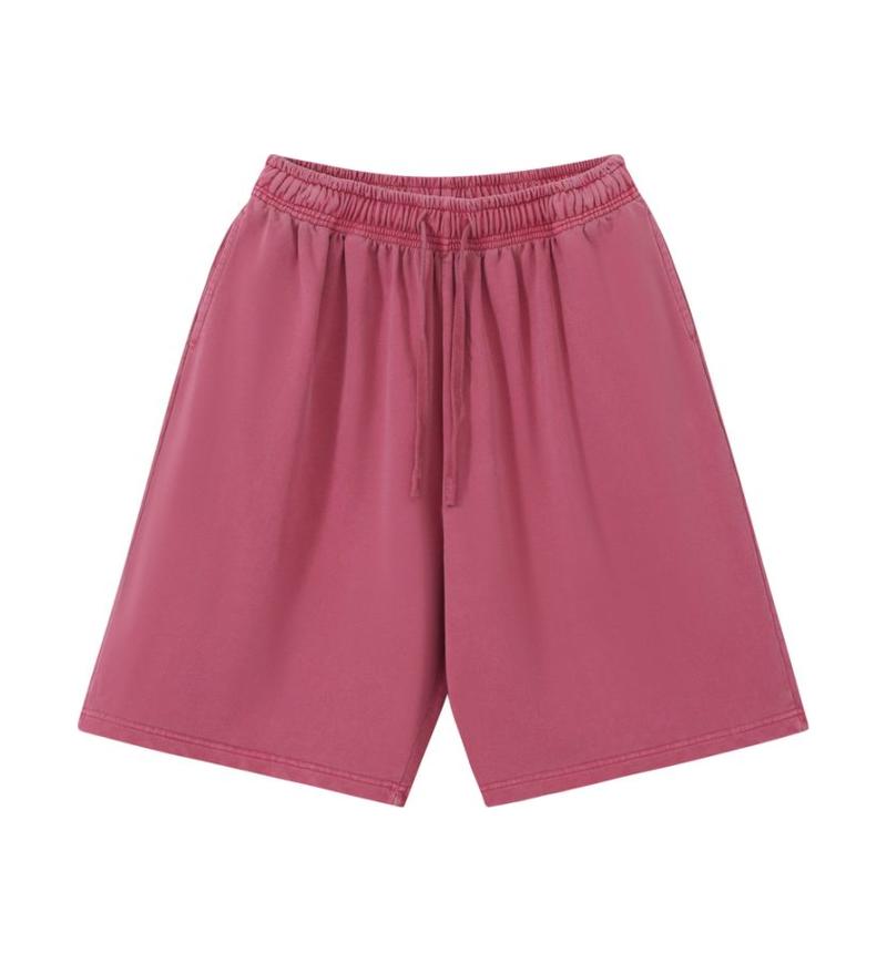 320GSM Pigment Dye Washed Shorts - Ankara Red - Front View