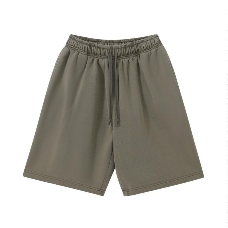 320GSM Pigment Dye Washed Shorts - Navy Green - Front View
