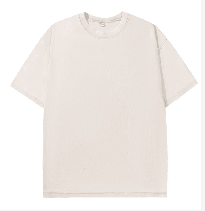 270GSM Vintage Snow Washed Tee - Almond - Front View