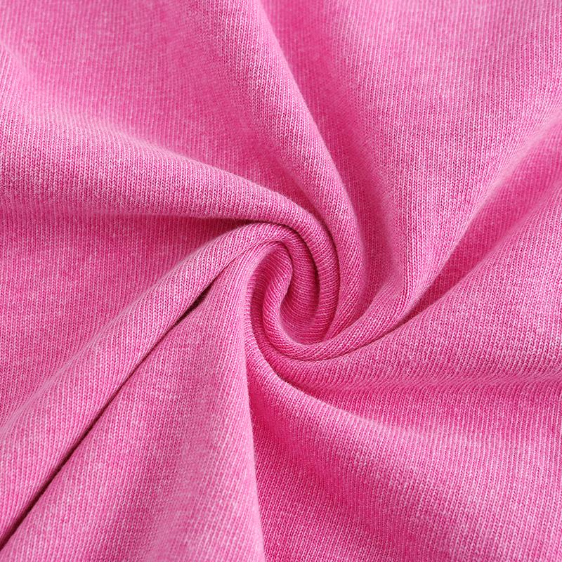 270GSM Vintage Snow Washed Tee - Pink Fabric, Stitching and Construction - Detail View