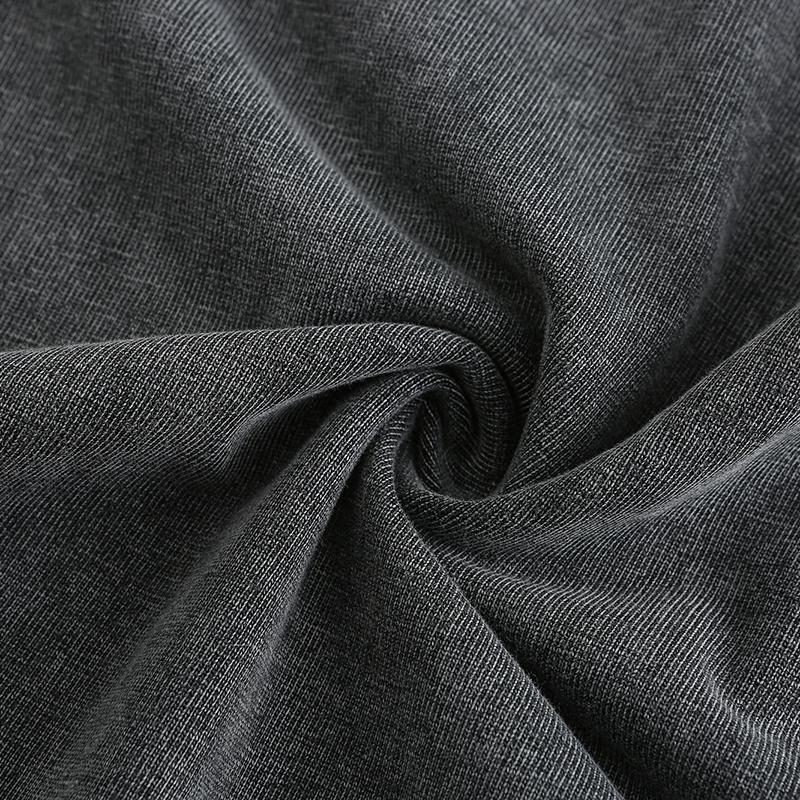270GSM Vintage Snow Washed Tee - Gray Fabric, Stitching and Construction - Detail View