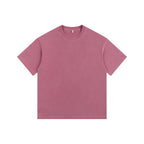 260GSM Pigment Dye Washed Tee - Ankara Red - Front View