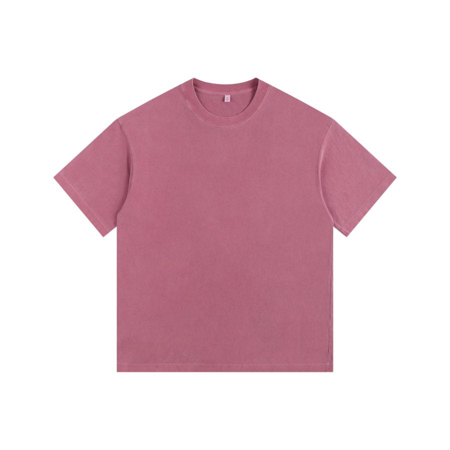 260GSM Pigment Dye Washed Tee - Ankara Red - Front View