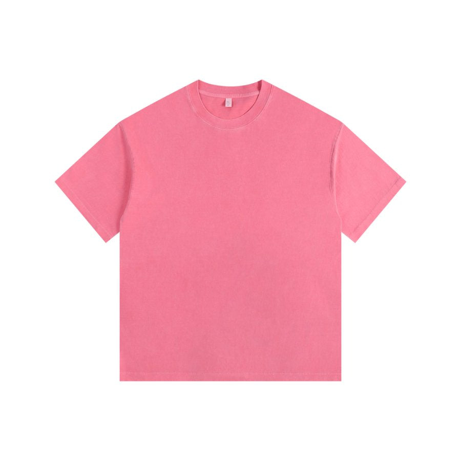 260GSM Pigment Dye Washed Tee - Juicy Red - Front View