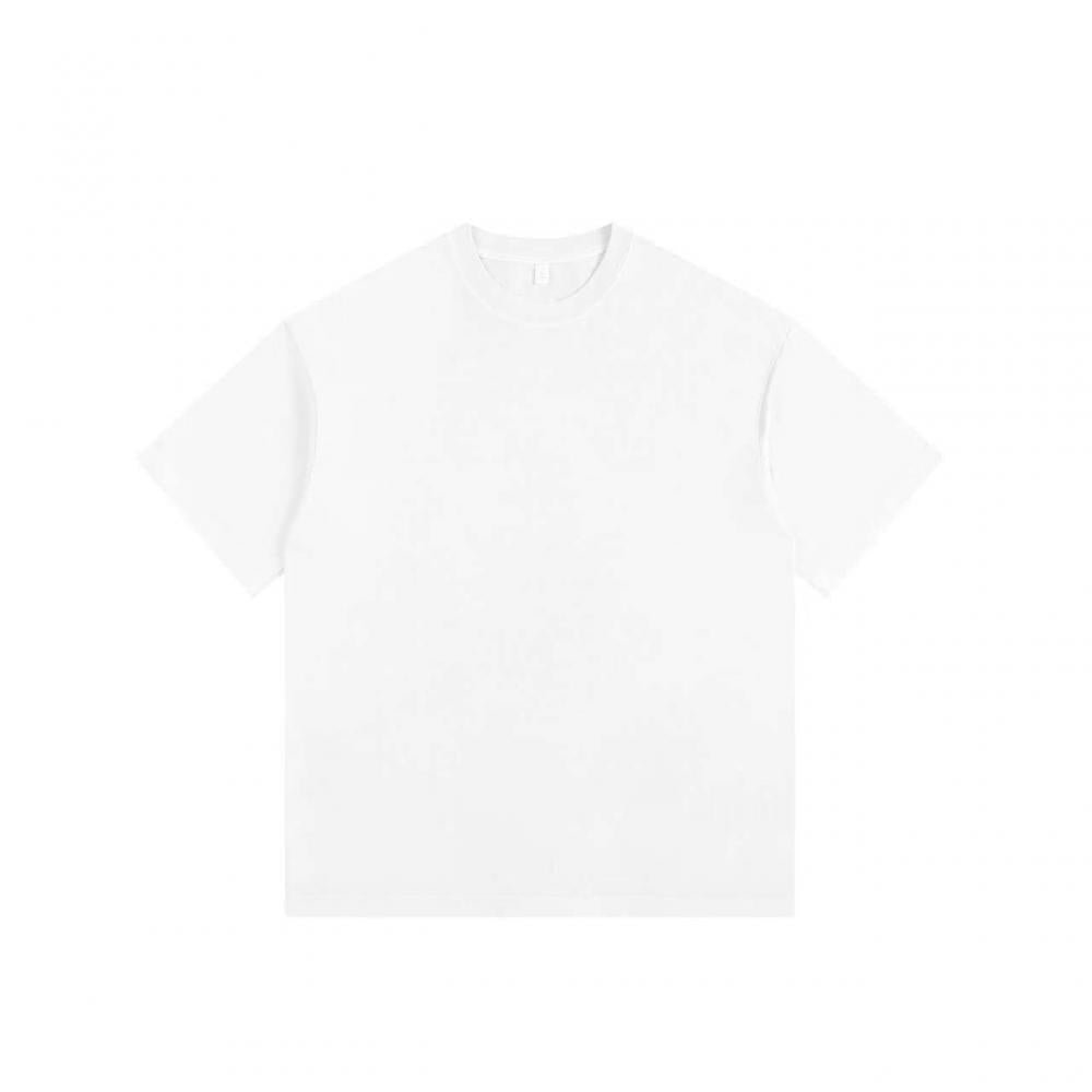 260GSM Pigment Dye Washed Tee - White - Front View