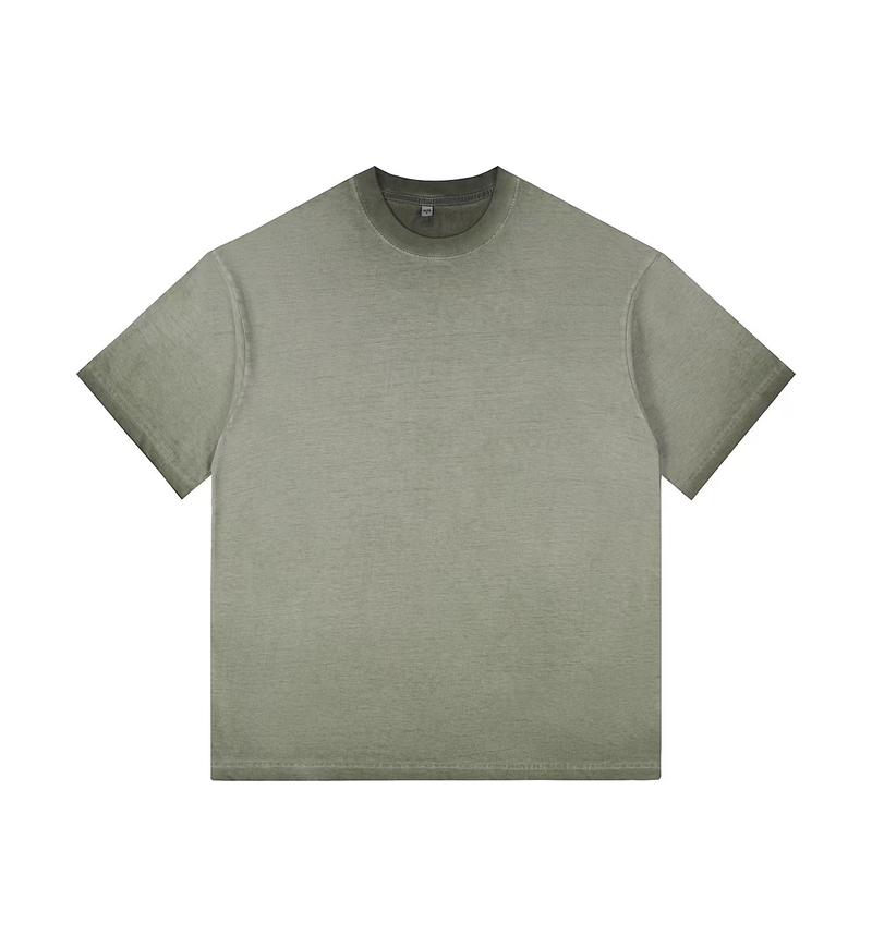 230GSM Ombre Washed Tee - Navy Green - Front View