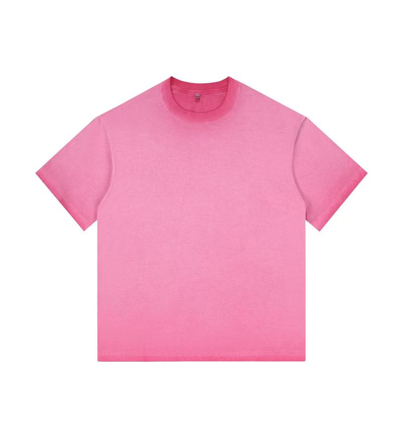 230GSM Ombre Washed Tee - Pink - Front View