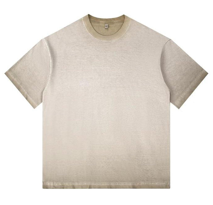 230GSM Ombre Washed Tee - Khaki - Front View