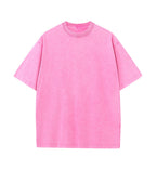 200GSM Vintage Snow Washed Tee - Pink - Front View
