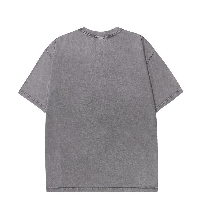 230GSM Vintage Snow Washed Tee - Gray - Back View