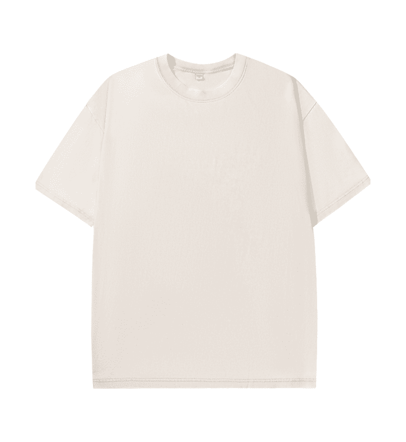 230GSM Vintage Snow Washed Tee - Almond - Front View