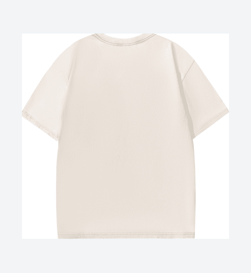 230GSM Vintage Snow Washed Tee - Almond - Back View