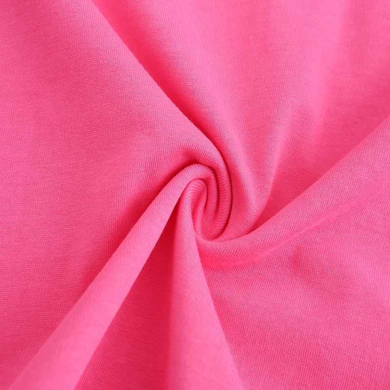 230GSM Solid Color Tee - Pink Fabric, Stitching and Construction - Detail View
