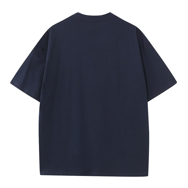 230GSM Solid Color Tee - Dark Blue - Back View
