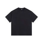 350GSM Vintage Washed Tee - Black - Front View