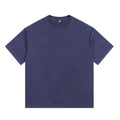 350GSM Vintage Washed Tee - Navy - Front View