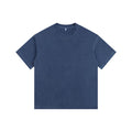 350GSM Pigment Dye Washed Tee - Denim Blue - Front View