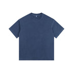 350GSM Pigment Dye Washed Tee - Denim Blue - Front View