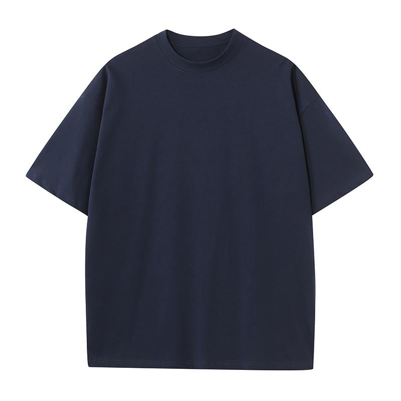 270GSM Solid Color Tee - Dark Blue - Front View