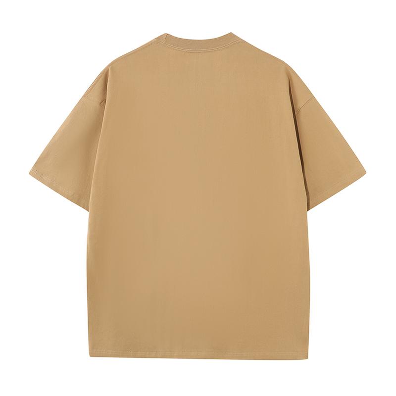 270GSM Solid Color Tee - Khaki - Back View