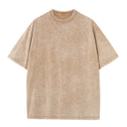 230GSM Vintage Snow Washed Tee - Brown - Front View