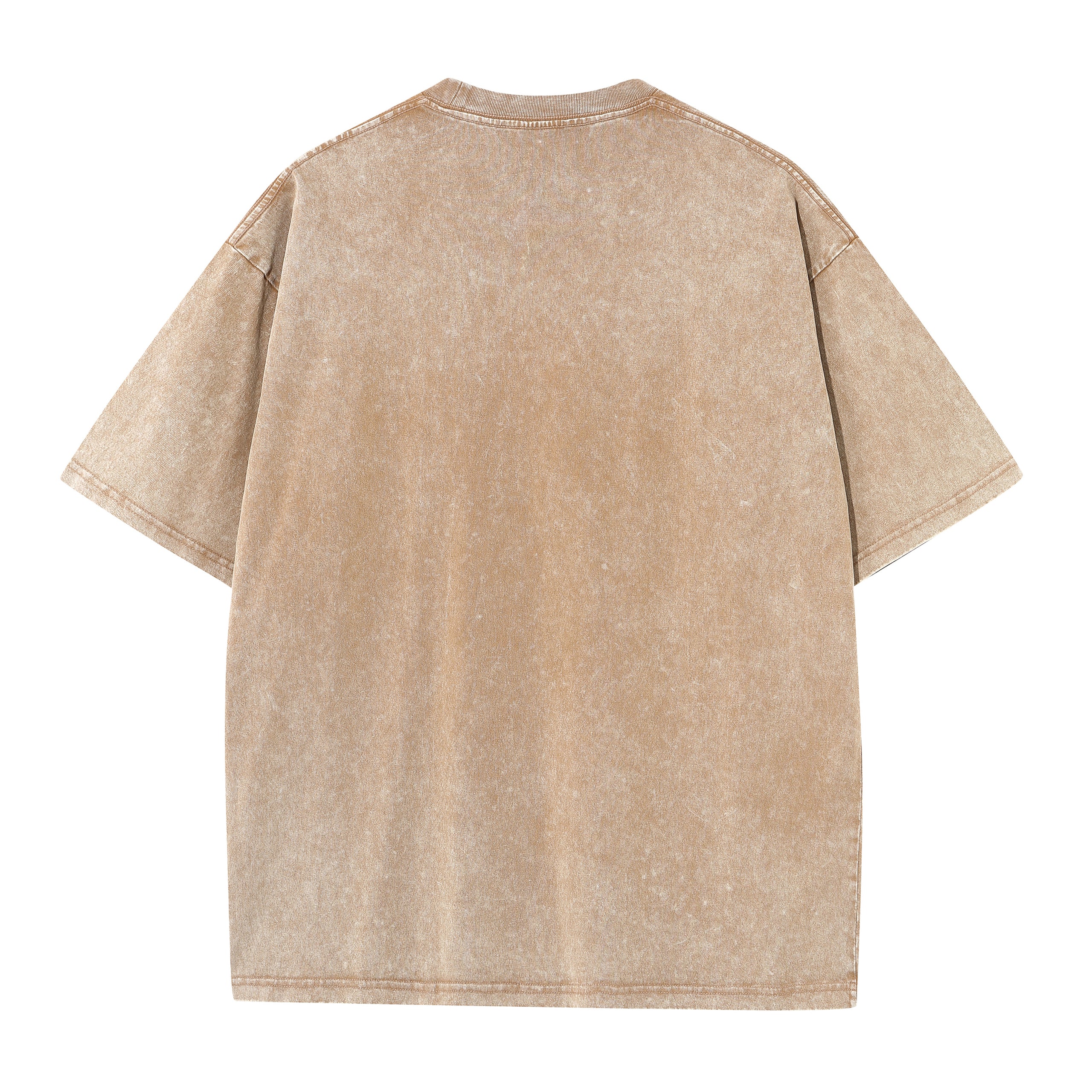 230GSM Vintage Snow Washed Tee - Almond - Back View