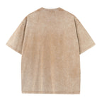 200GSM Vintage Snow Washed Tee - Almond - Back View