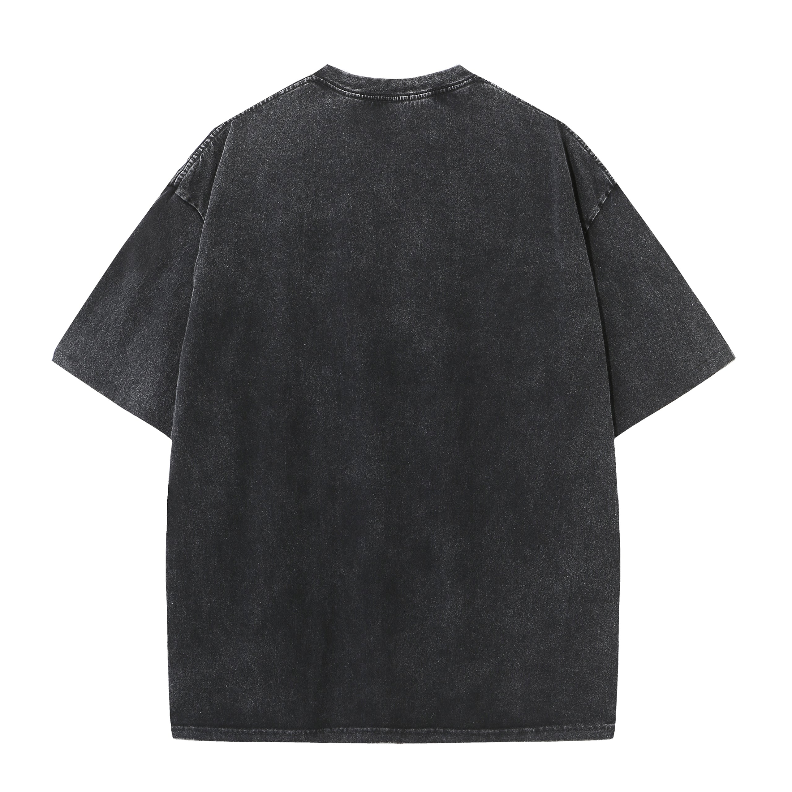 230GSM Vintage Snow Washed Tee - Black - Back View